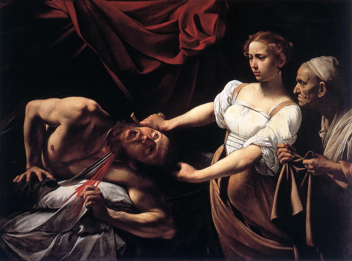 カラヴァッジョの『ホロフェルネスの首を斬るユディト』